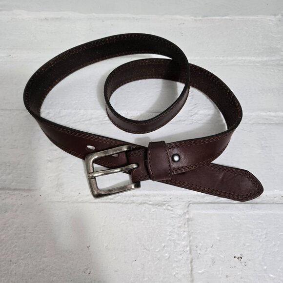 SZ 38 Genuine Leather Brown Belt - Picture 2 of 3